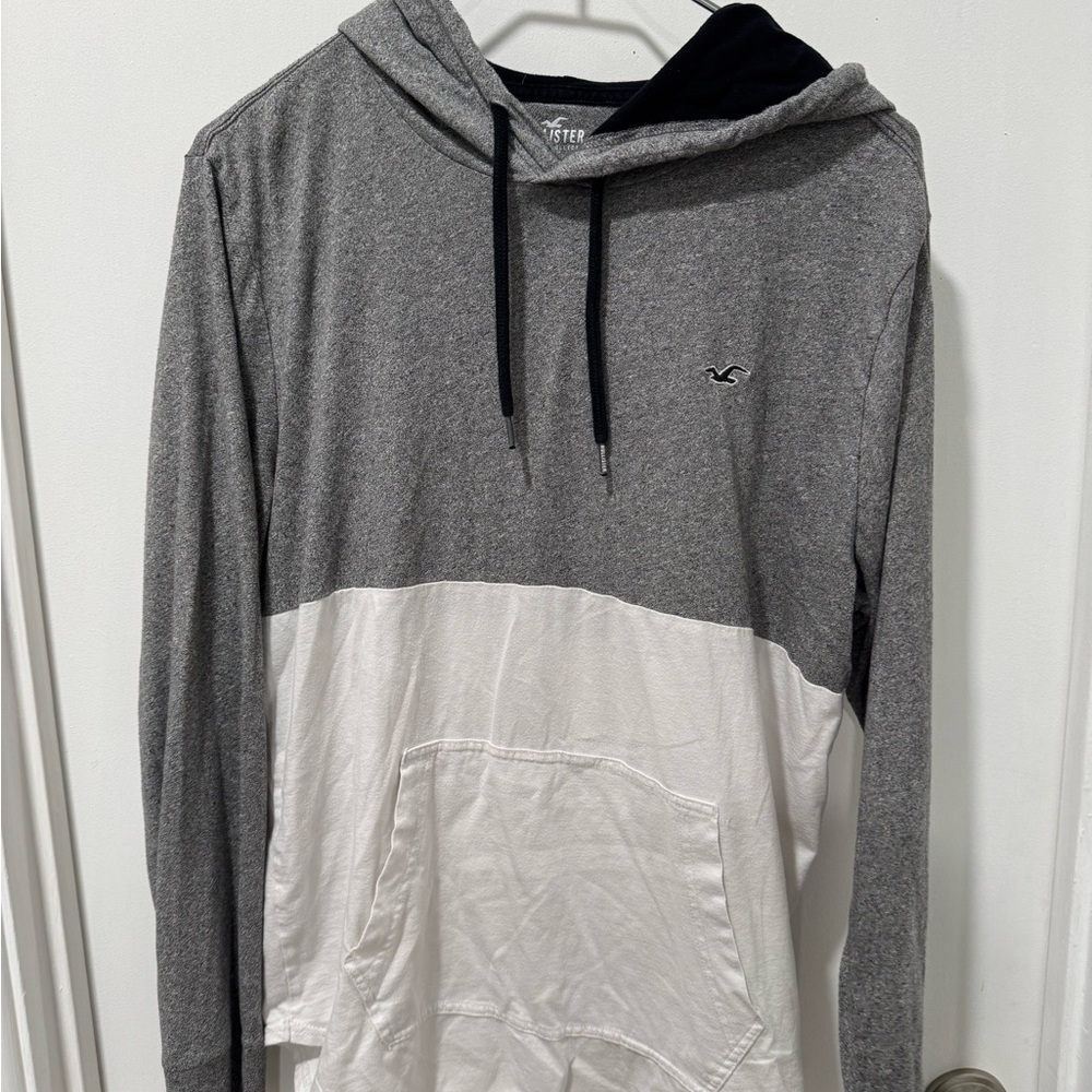 Hollister Gray Hoodie with Black Accents